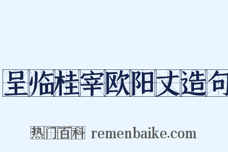 呈临桂宰欧阳丈造句是什么意思的图片